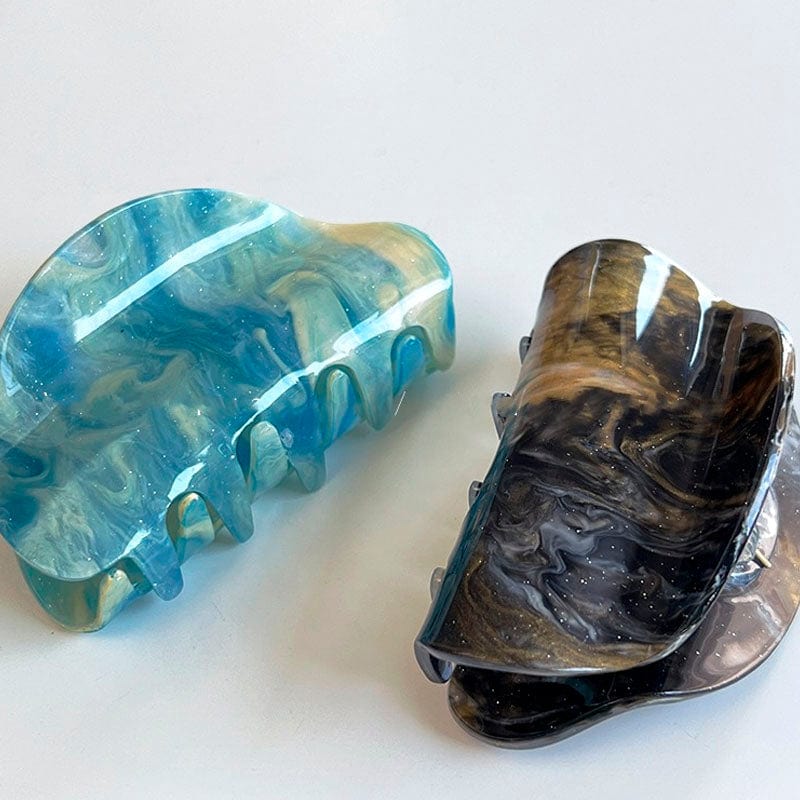 Artistic Blue Starry Sky Oil Painting Hair Claw