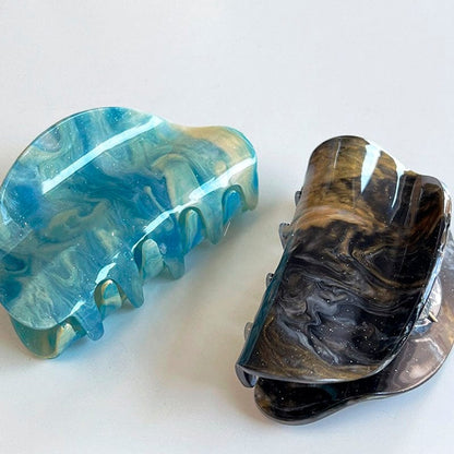 Artistic Blue Starry Sky Oil Painting Hair Claw