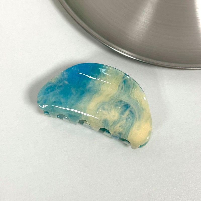 Artistic Blue Starry Sky Oil Painting Hair Claw