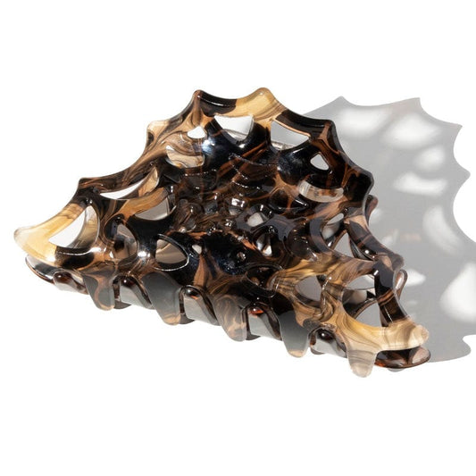 Brown Spider Web Halloween Hair Claw Clip