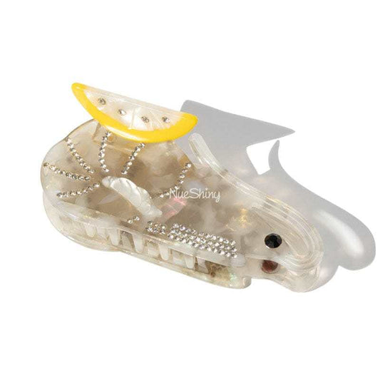 Diamond Lemon Shrimp Acetate Hair Claw In Grey
