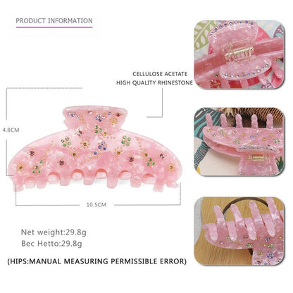 Pince à cheveux requin French Diamond Premium rose | NueShiny