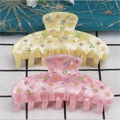Pince à cheveux requin French Diamond Premium rose | NueShiny