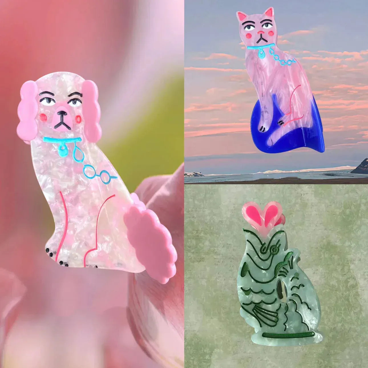 Funny Design Pink Dog Hair Clip Claw