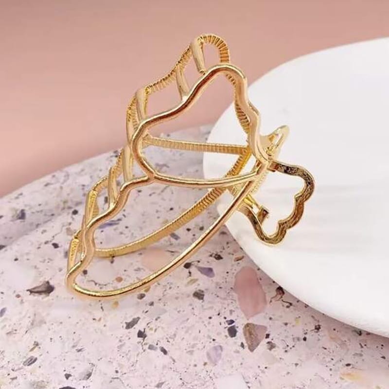 Golden Hollow Butterfly Hair Claw