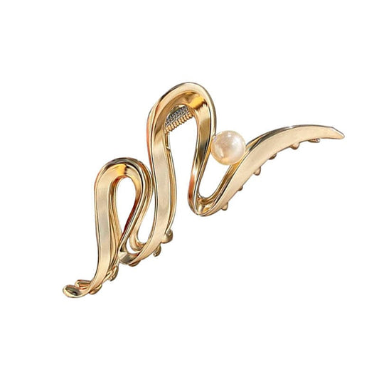 Golden Pearl Wavy Hair Claw