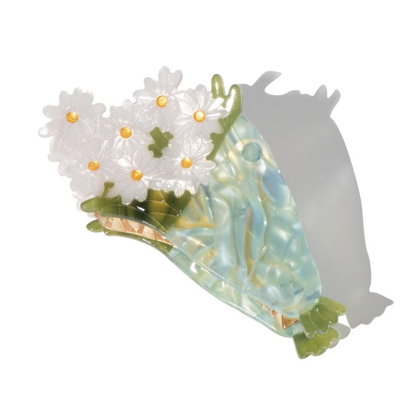 Green Daisy Flower Bouquet Hair Claw