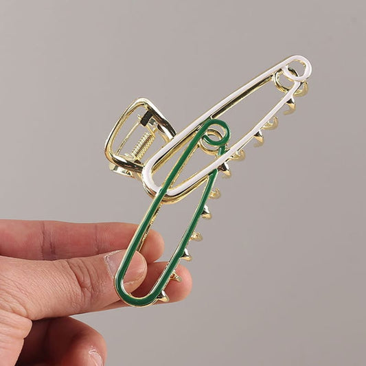 Pince à cheveux en forme de trombone vert | NueShiny