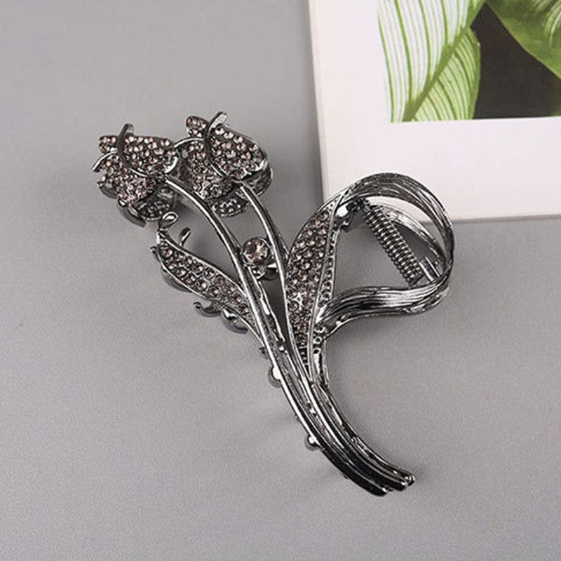 Gun Black Tulip Hair Claw