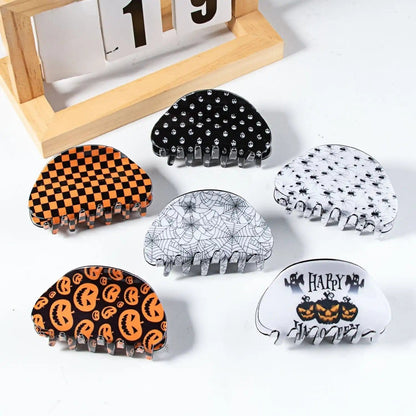 Halloween 3 Pumpkins Hair Claw Clip