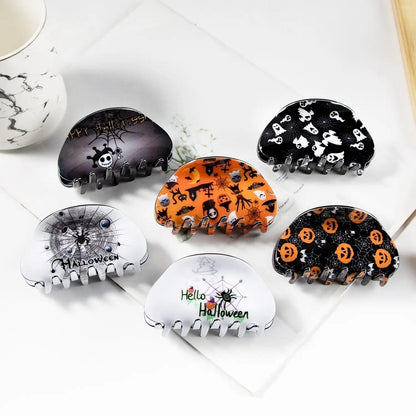 Halloween 3 Pumpkins Hair Claw Clip