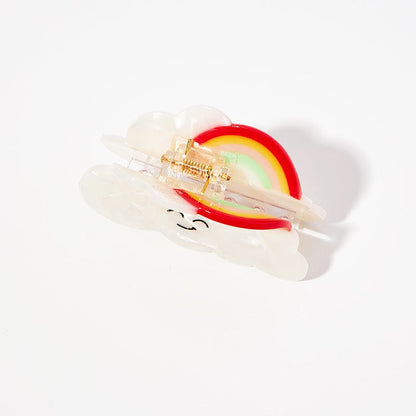 Medium Smiling Cloud Rainbow Hair Claw Clips
