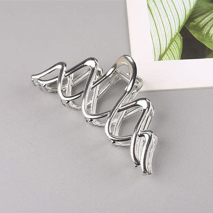 Modern Stylish Silver Wave Hair Claw