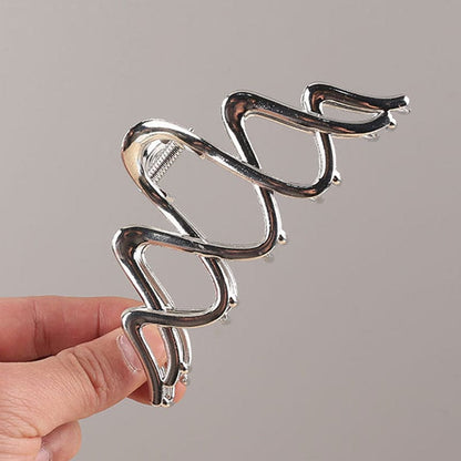 Modern Stylish Silver Wave Hair Claw