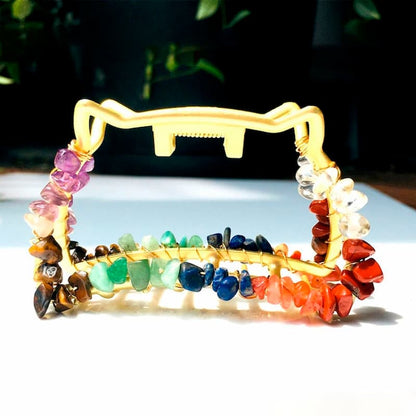 Natural Assorted Energy Healing Stone Metal Hair Claw