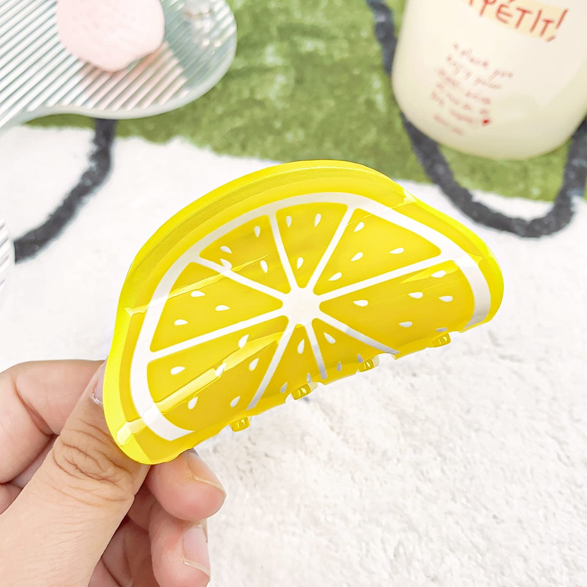 Orange Creative Fruit Claw Acrylic Hair Accessories