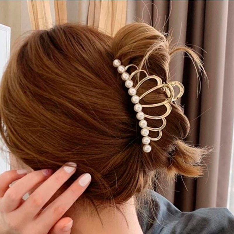Griffe de cheveux dorés Pearl Crown丨NueShiny