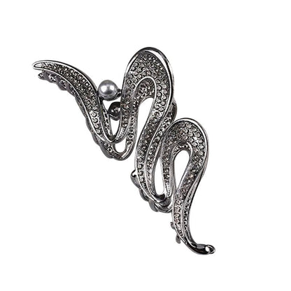 Pearl Wavy Gun Black Hair Claw