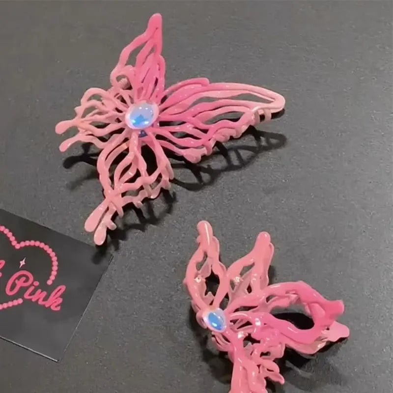 Pink Butterfly Elf Hair Claw