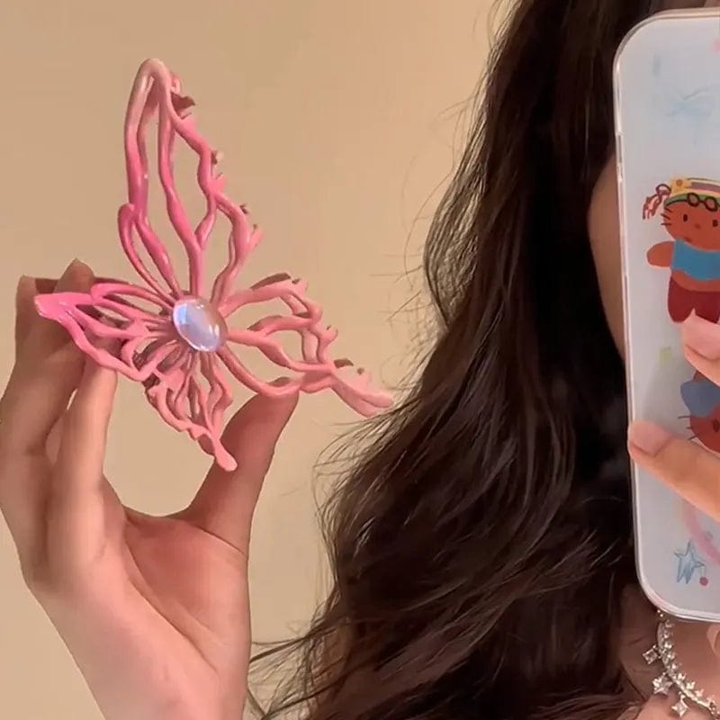 Pink Butterfly Elf Hair Claw