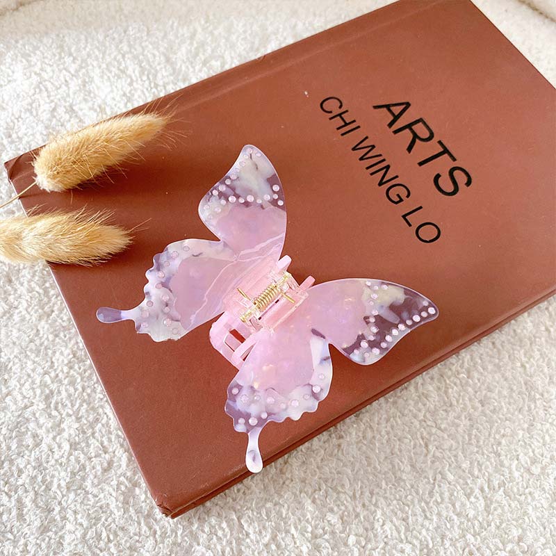 Pink Butterfly Hair Claw Clip