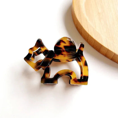 Puppy Dog Design Sense Brown Hair Claw