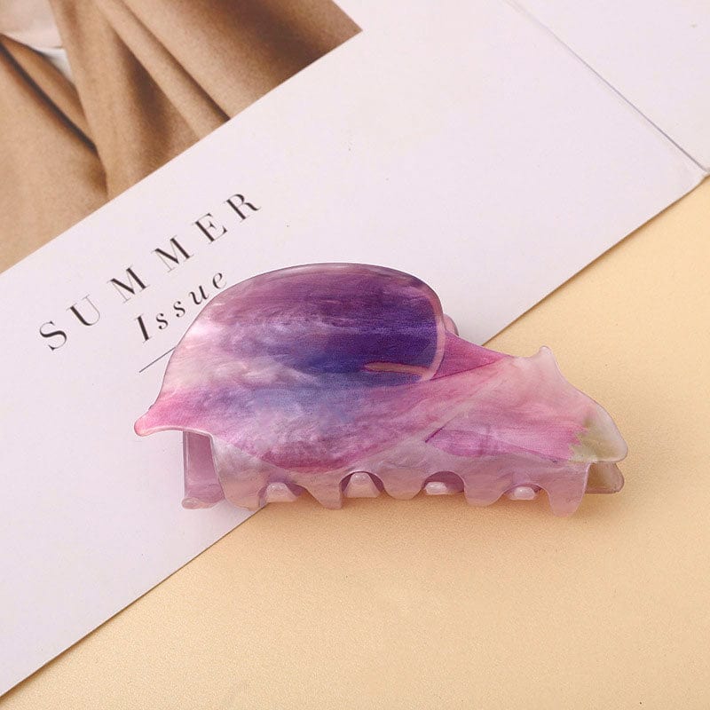Purple Flower Hair Claw Clip