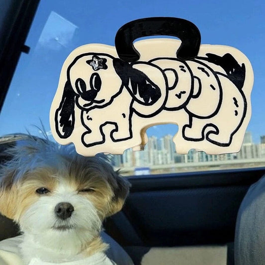 Pince à cheveux Spring Dog Cartoon avec griffes | NueShiny