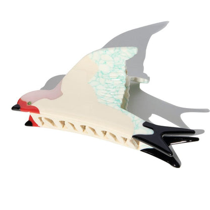 Stylish Green Swallow Animal Shaped Hair Claw