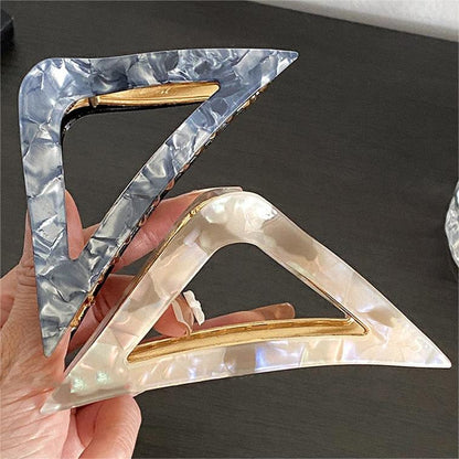 Textured Triangle Barrette Hair Accessory In Gray