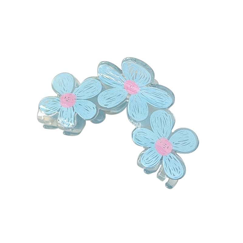 Transparent Bule Flower Sweet Hair Claw