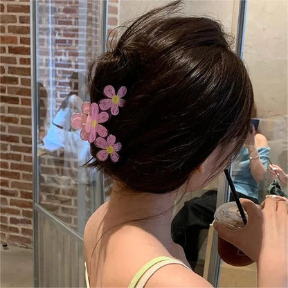 Fleur rose transparente Sweet Hair Claw丨NueShiny