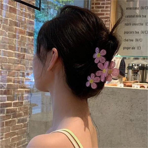 Fleur rose transparente Sweet Hair Claw丨NueShiny