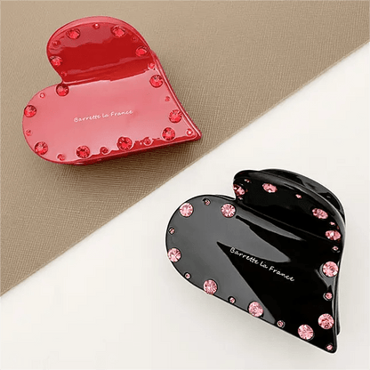 Trumpet Heart Diamond Hairpin In Red