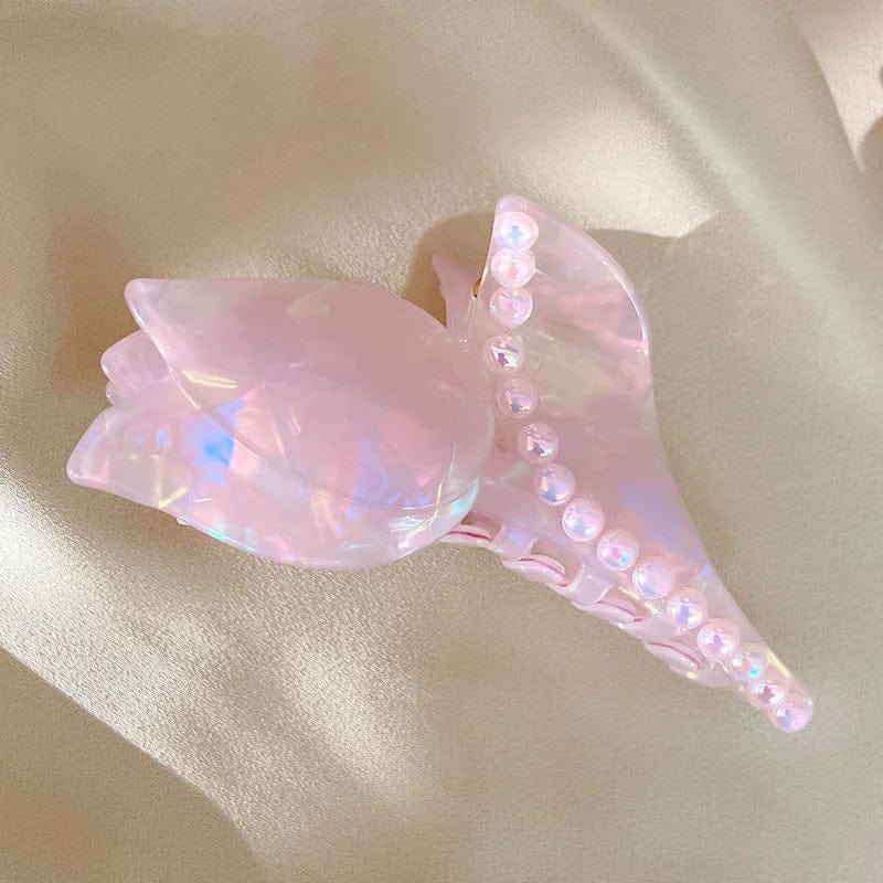 Pince à cheveux Tulipe et Perle Violet Doux丨NueShiny