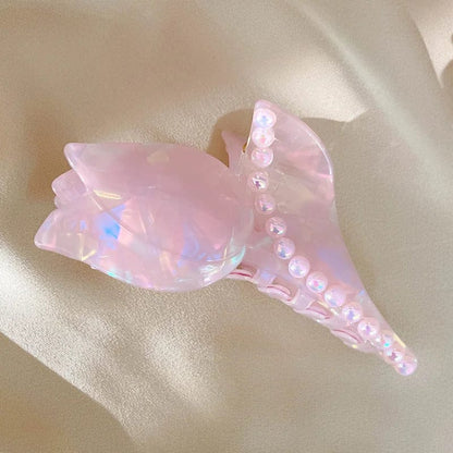 Pince à cheveux Tulipe et Perle Violet Doux丨NueShiny