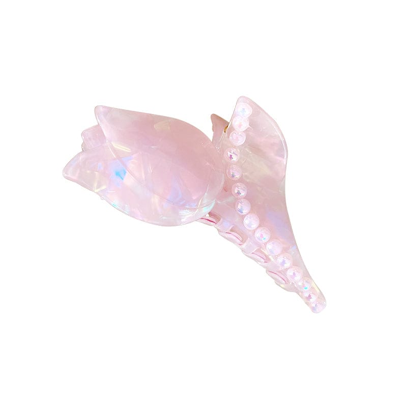 Pince à cheveux Tulipe et Perle Violet Doux丨NueShiny