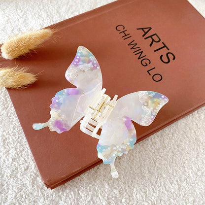 White Butterfly Hair Claw Clip