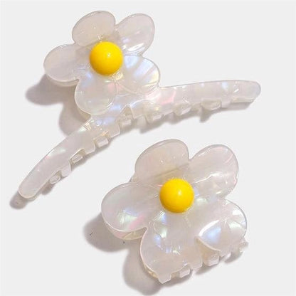Small White Sunflower  Hair Claw