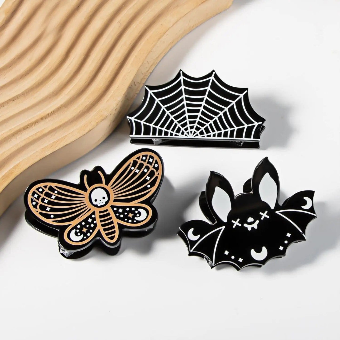 White Spider Web Halloween Hair Claw Clip