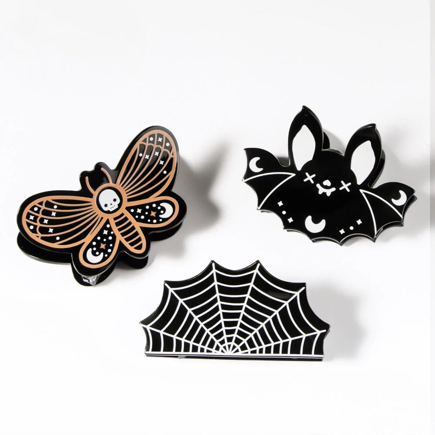 White Spider Web Halloween Hair Claw Clip