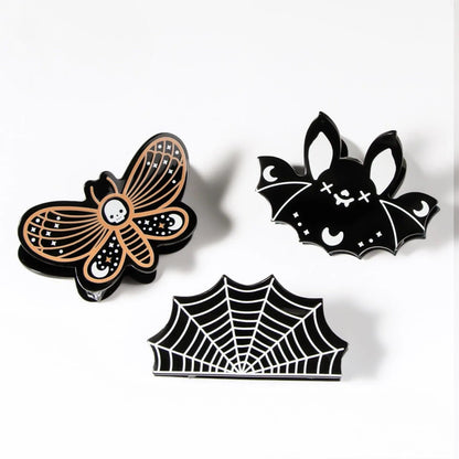 White Spider Web Halloween Hair Claw Clip