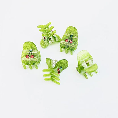 Pince à cheveux Y2K Green Cherry (4 pièces)