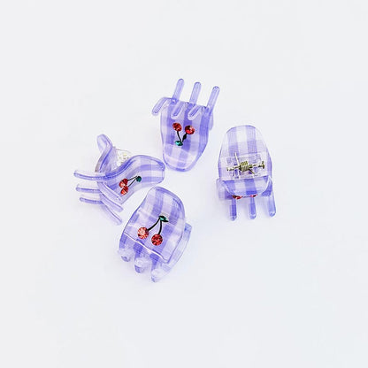 Pince à cheveux cerise violette Y2K (4 pièces)