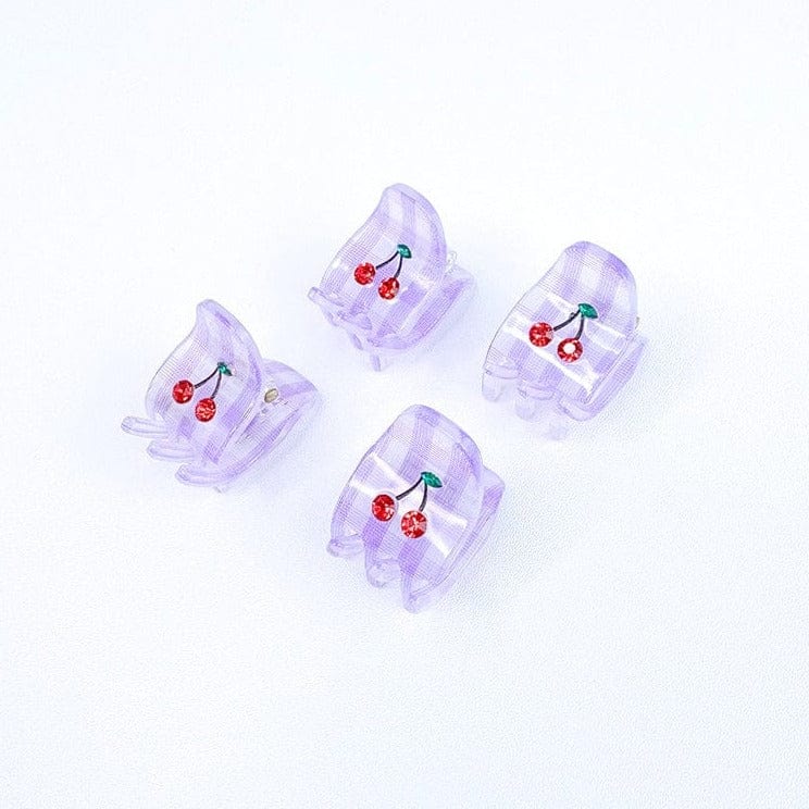 Pince à cheveux cerise violette Y2K (4 pièces)