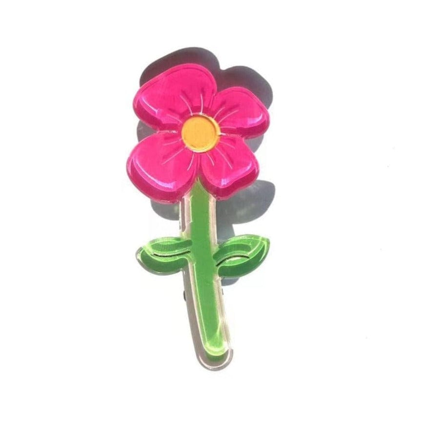 Beautiful Pink Wildflowers Hair Clip