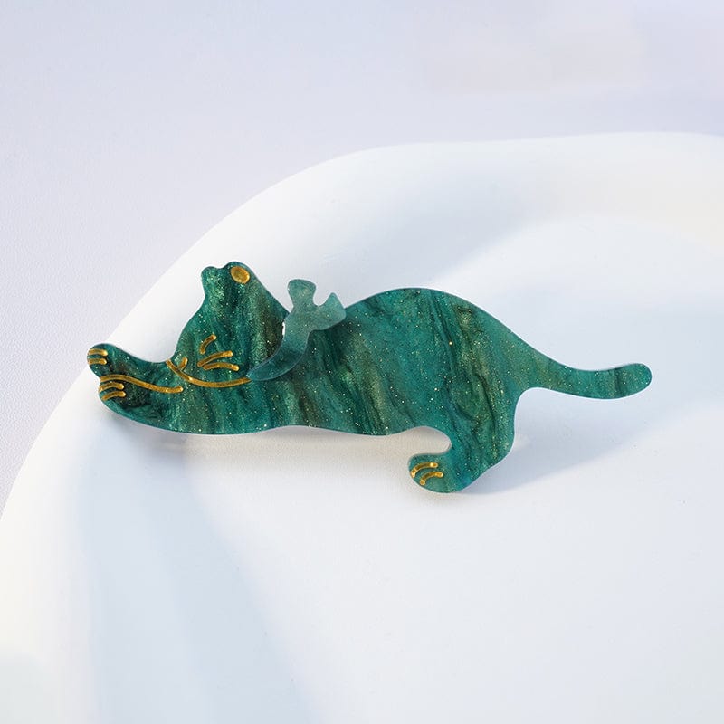Pince à cheveux chat extensible vert fluorescent adorable丨NueShiny