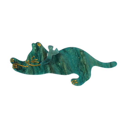 Fluorescent Green Stretching Cat Lovely Hair Clip