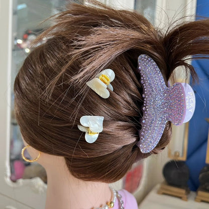 Colorful Glitter Heart Hair Claw