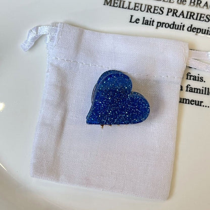 Colorful Glitter Heart Hair Claw